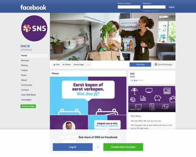 facebook SNS Bank