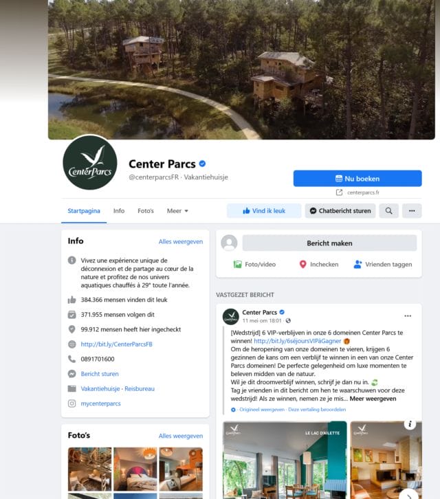 facebook center parcs