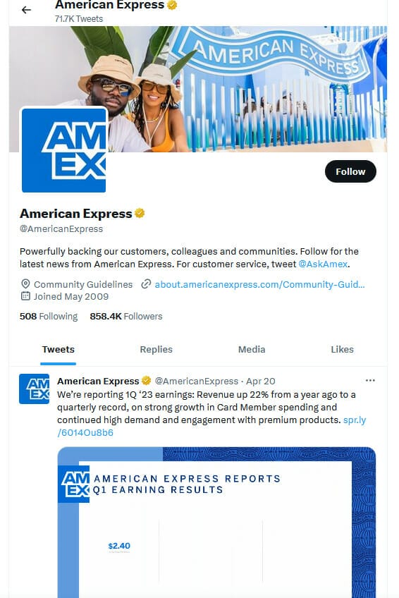 American express twitter