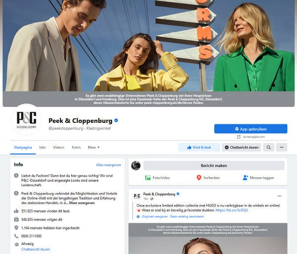 facebook Peek en Cloppenburg
