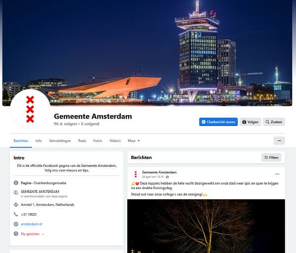 facebook Gemeente Amsterdam