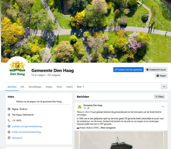 facebook Gemeente Den Haag