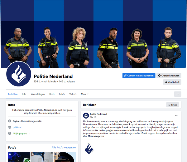 facebook politie