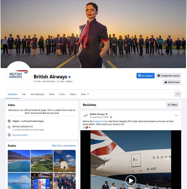 facebook British Airways