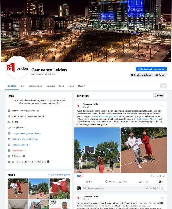 facebook Gemeente Leiden