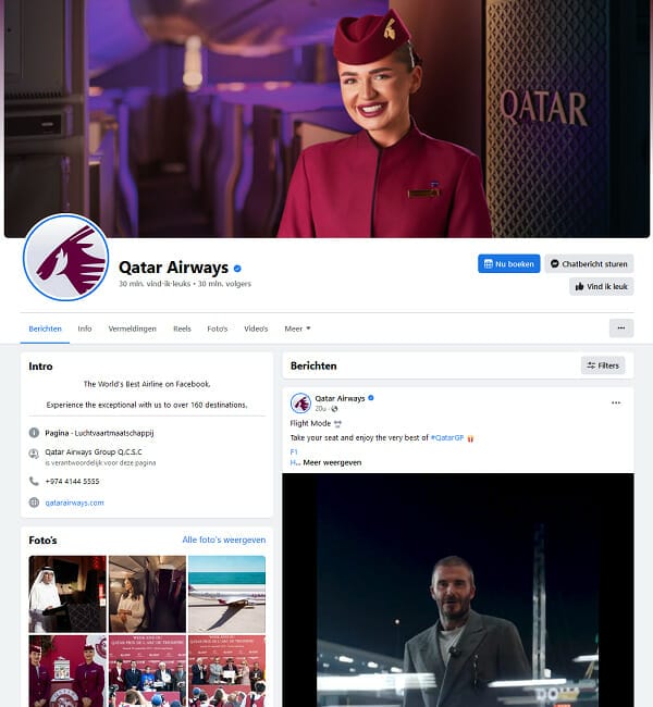 facebook Qatar Airways