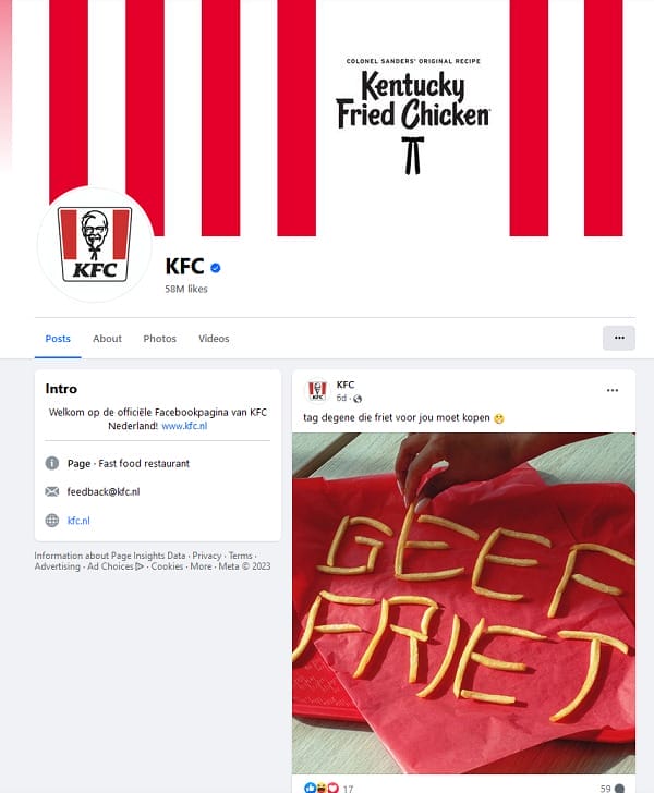 kfc facebook