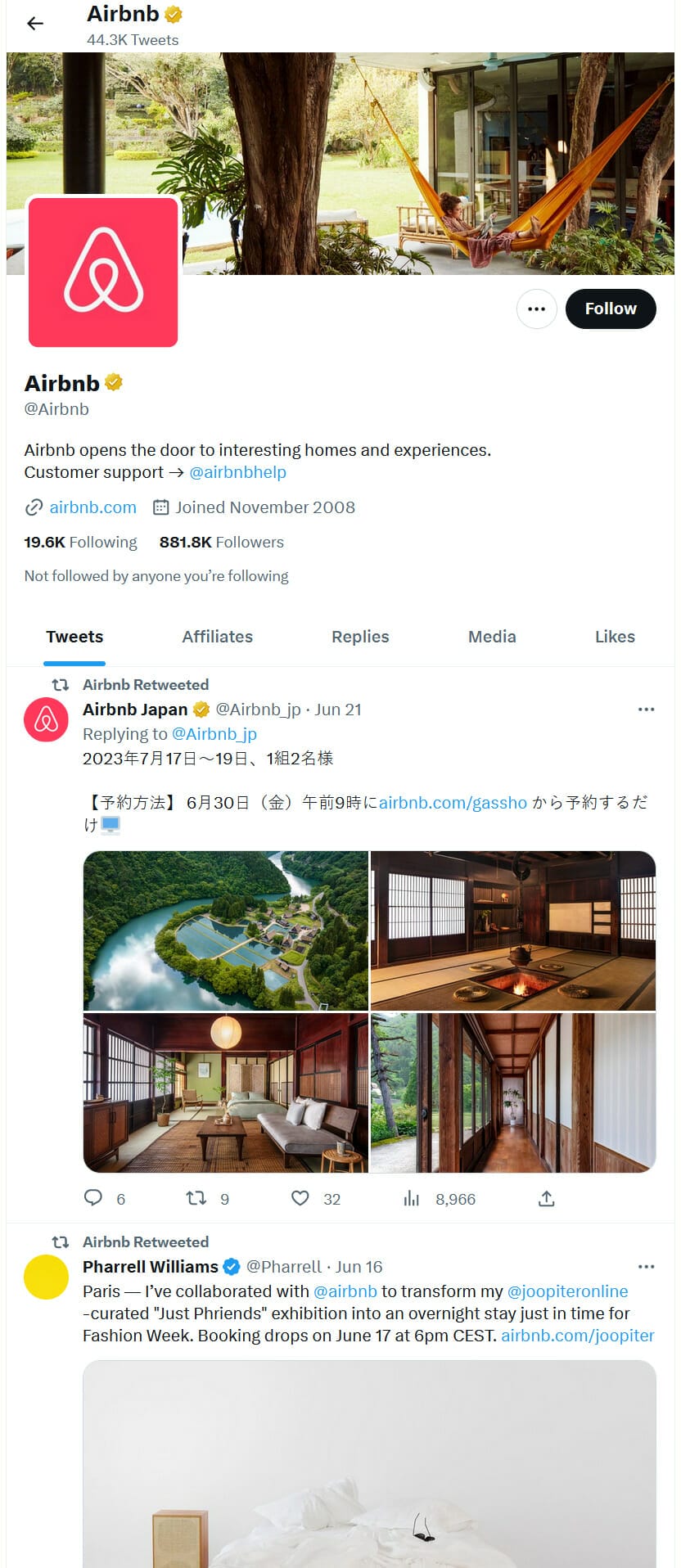 twitter Airbnb