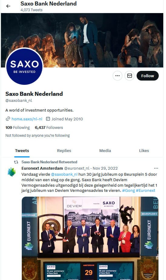 twitter Saxo bank