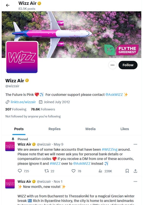 twitter Wizz Air