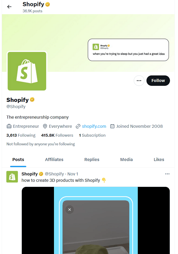 Shopify twitter