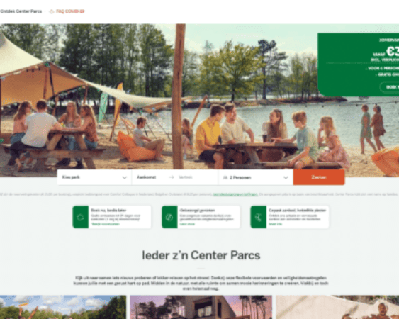 centerparcs.nl website