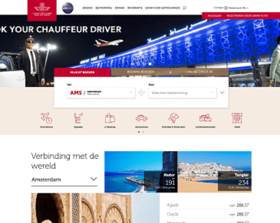website Royal Air Maroc